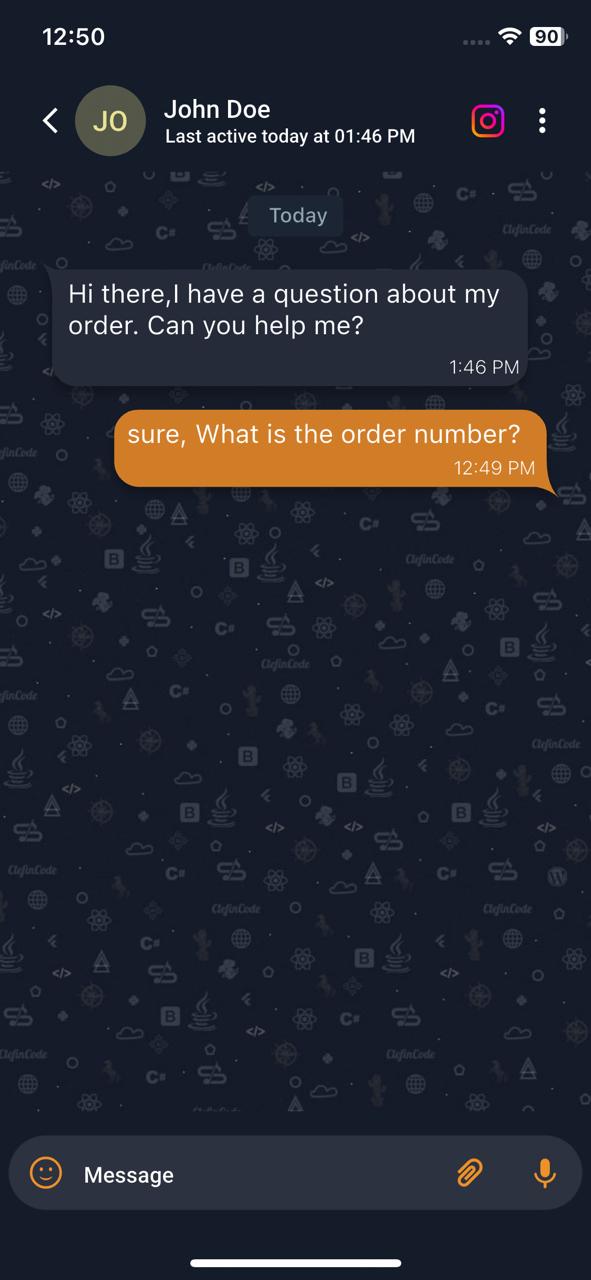 Instagram Chat Screenshot